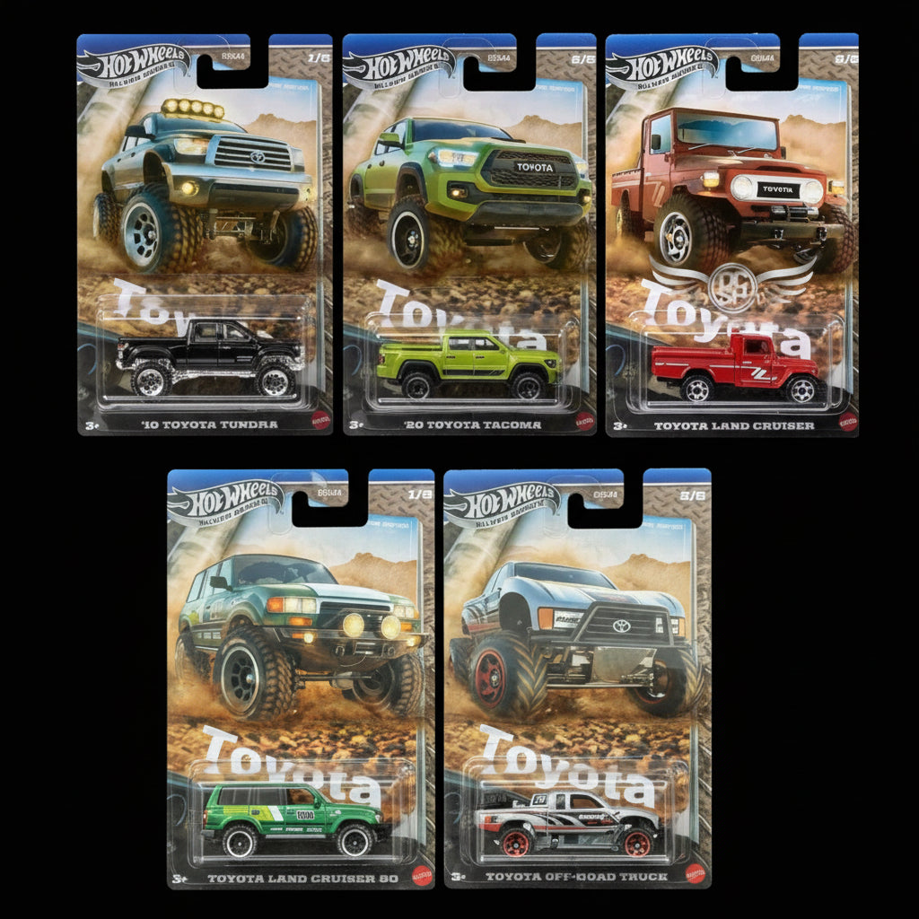 Hot Wheels 2025 Silver Series Toyota Trucks - Complete Set of 5 (1:64 Scale)
