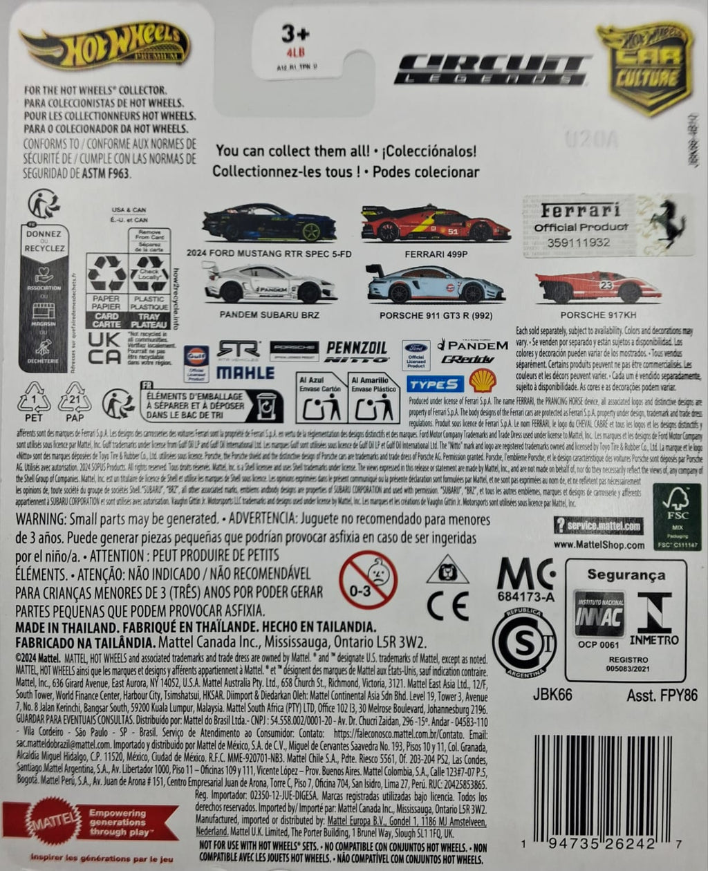 Hot Wheels Premium Car Culture Circuit Legends - Ferrari 499P (Chase Car 0/5) - Black