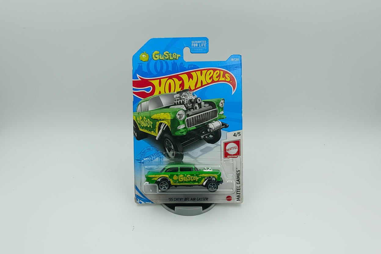 Hot Wheels '55 Chevy Bel Air Gasser - Mattel Games (Guster) - Green 121/250