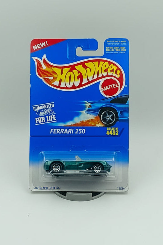 1996 Hot Wheels Ferrari 250 - Collector #452 - Dark Green (Blue Card)