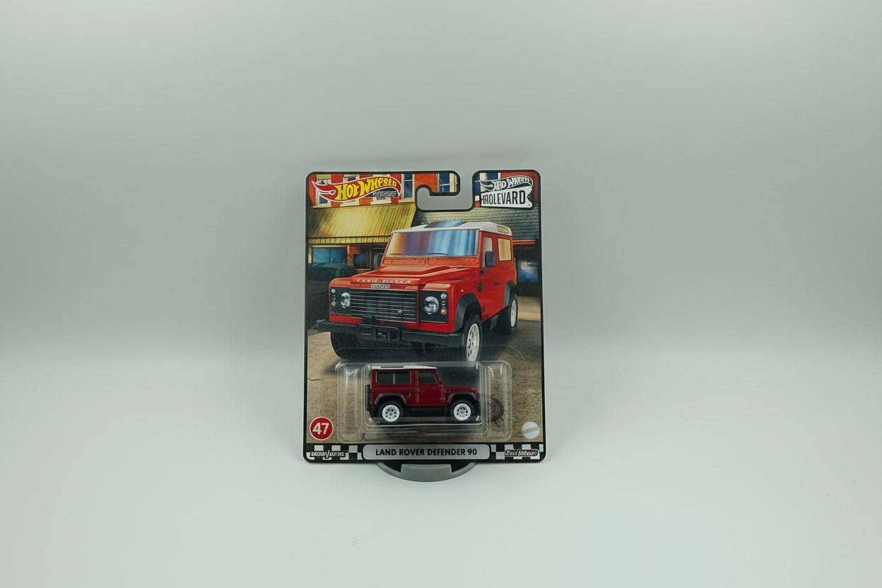 Hot Wheels Premium Boulevard Series #47 - Land Rover Defender 90 (Red)