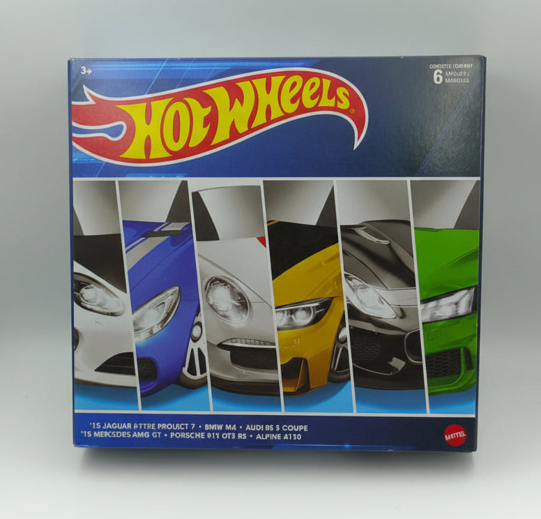 Hot Wheels European Car Culture Themed Multipack, 6-Pack of 1:64 Scale Die-Cast Toy Cars