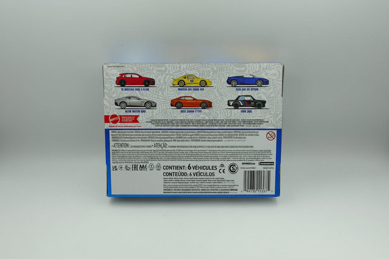 Hot Wheels European Car Culture Multipack – Set of 6 Premium 1:64 Scale Die-Cast Toy Cars