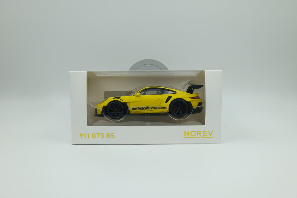 Porsche 911 (992) GT3 RS 2022 – Yellow with Black Stickers – 1:43 Scale Model by Norev