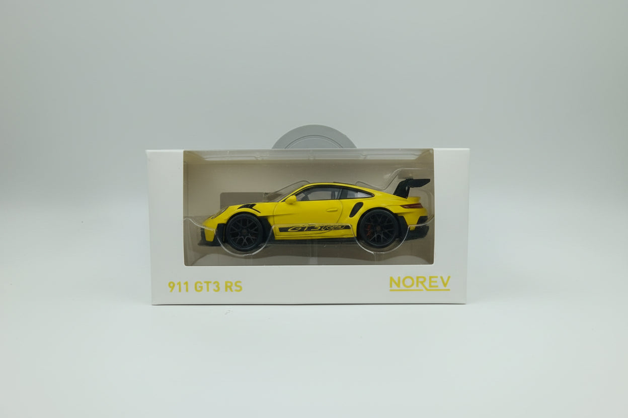 Porsche 911 (992) GT3 RS 2022 – Yellow with Black Stickers – 1:43 Scale Model by Norev