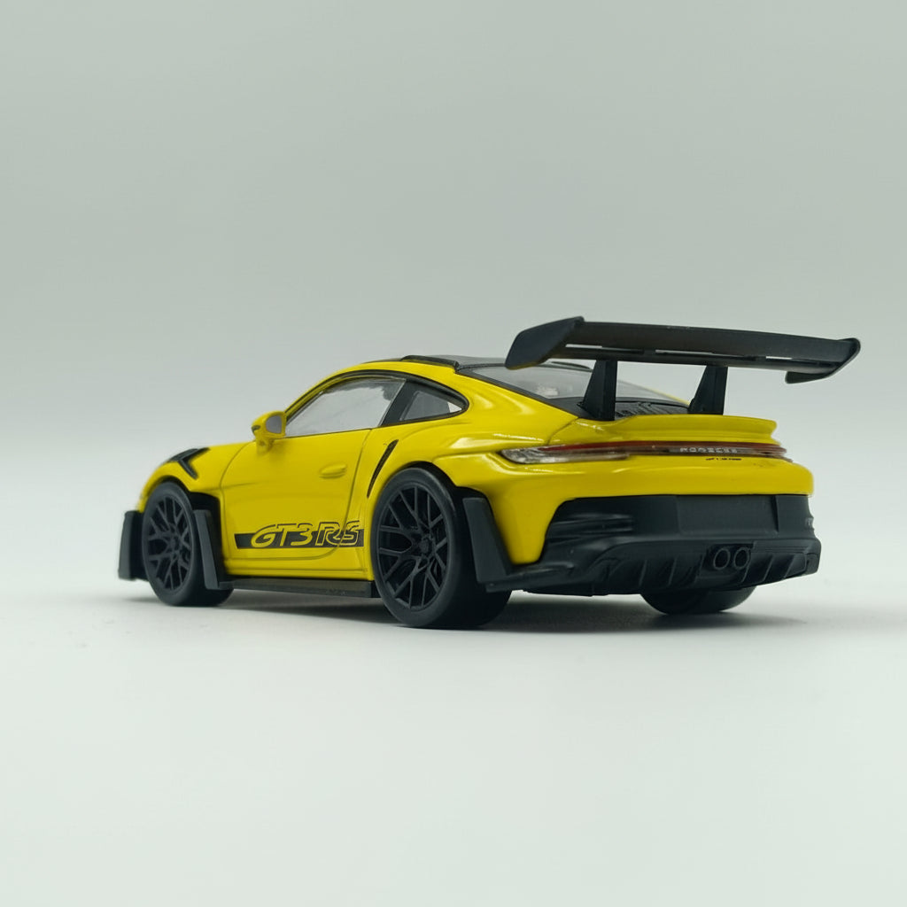 Porsche 911 (992) GT3 RS 2022 – Yellow with Black Stickers – 1:43 Scale Model by Norev