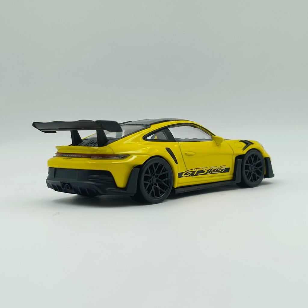 Porsche 911 (992) GT3 RS 2022 – Yellow with Black Stickers – 1:43 Scale Model by Norev