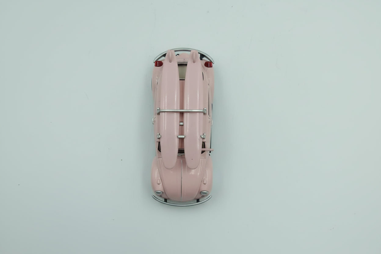 Norev 1/64 Volkswagen Beetle (1973) with Surfboard - Pink