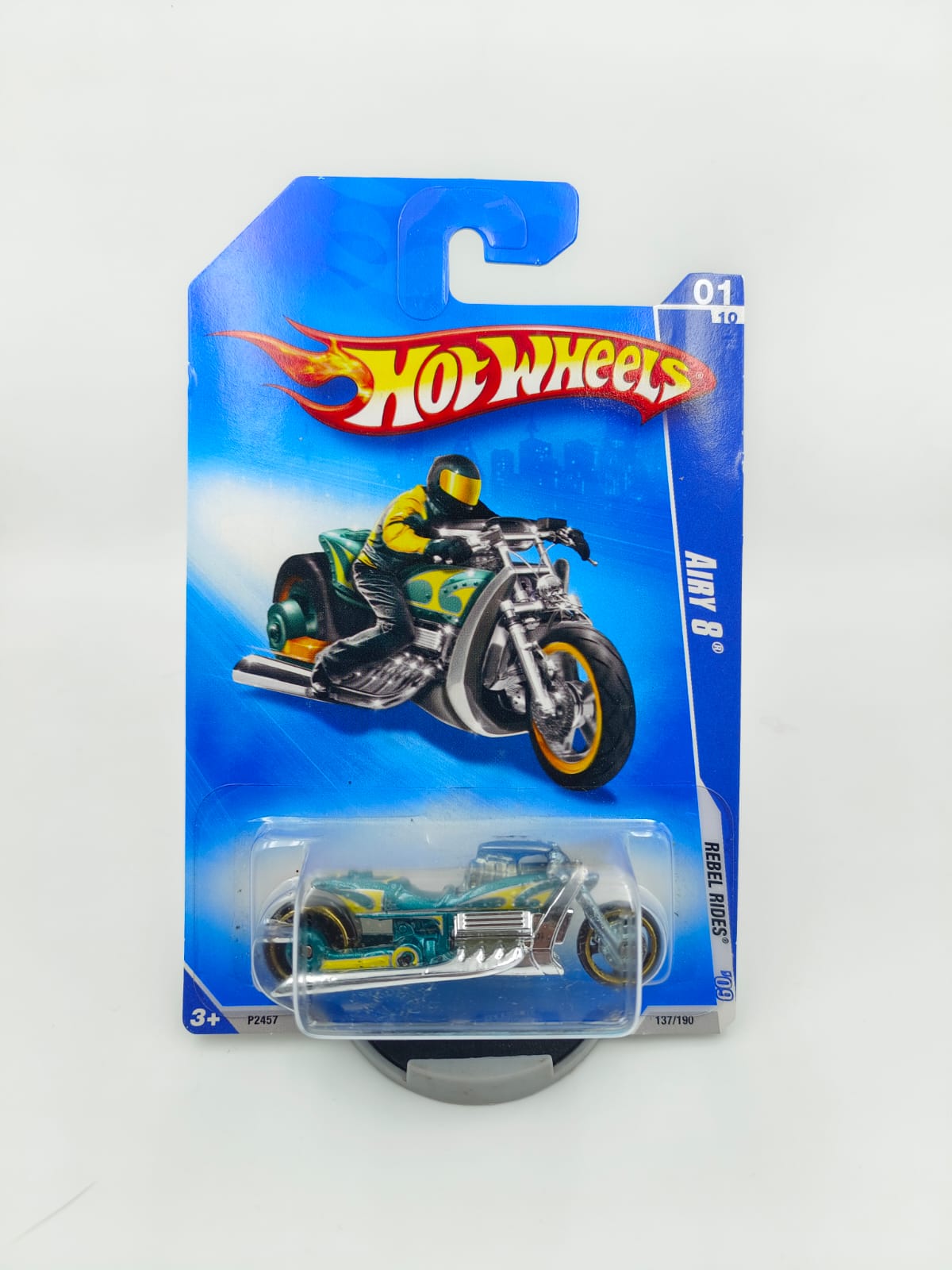 Hot Wheels 2009 Rebel Rides Airy 8 Motorcycle #137/190 (Green/Teal)