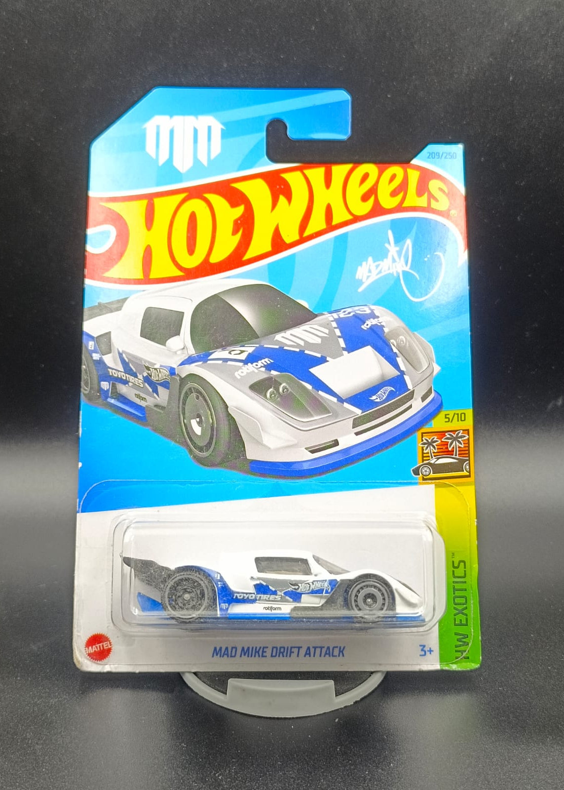 Hot Wheels 2023 Mad Mike Drift Attack - HW Exotics 5/10 [White/Blue]