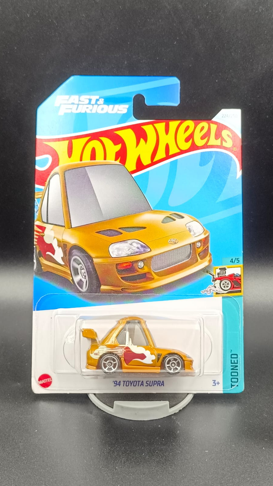 Hot Wheels Fast & Furious Tooned '94 Toyota Supra (Orange) - 1:64 Scale Die-Cast