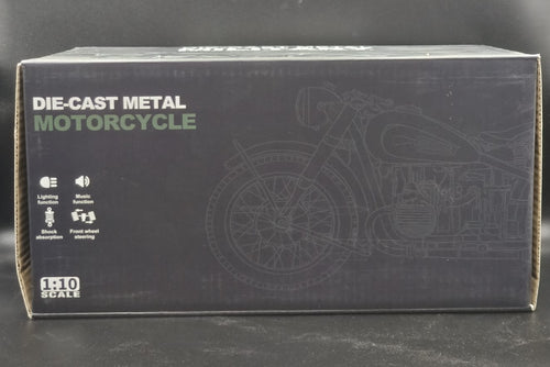 1:10 Scale CJ750 Military Green Sidecar Motorcycle Die-Cast Metal Model