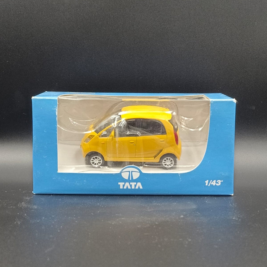 Tata Nano Miniature Scale Model Toy Car (Yellow) - Pull Back/Free Wheel Action