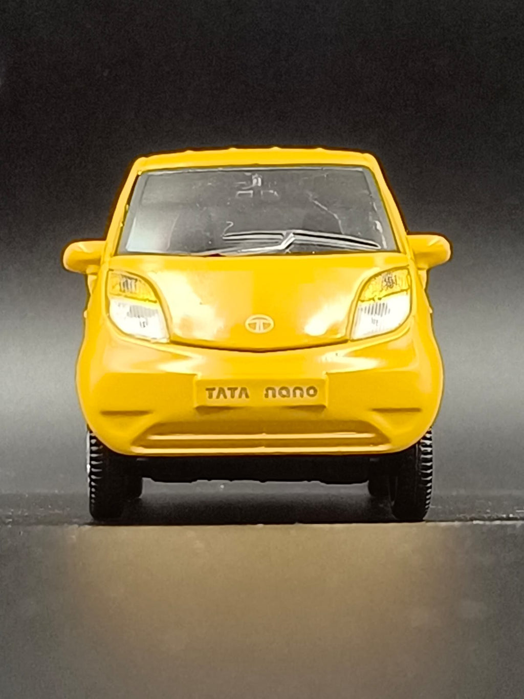 Tata Nano Miniature Scale Model Toy Car (Yellow) - Pull Back/Free Wheel Action