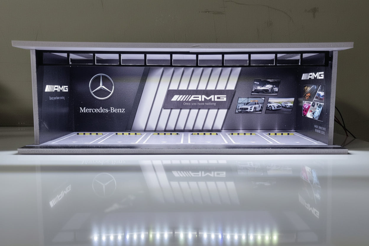 MoreArt 1/64 Mercedes-Benz AMG Parking Garage Diorama with LED Lights