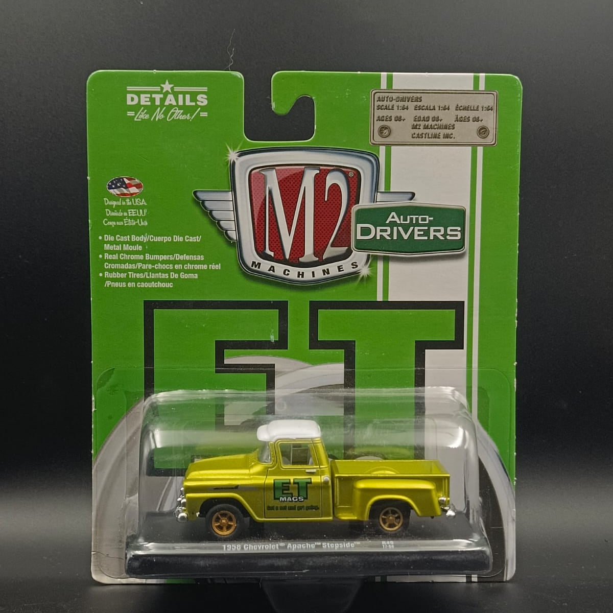 M2 Machines Auto-Drivers 1958 Chevrolet Apache Stepside - E.T. Mags (1:64 Scale)