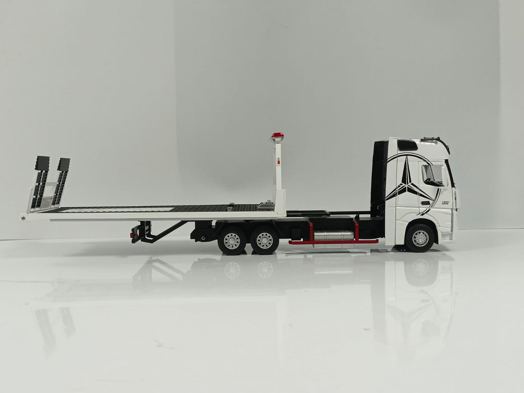 1:24 Mercedes-Benz Actros 1851 Flatbed Tow Truck Diecast Model - White