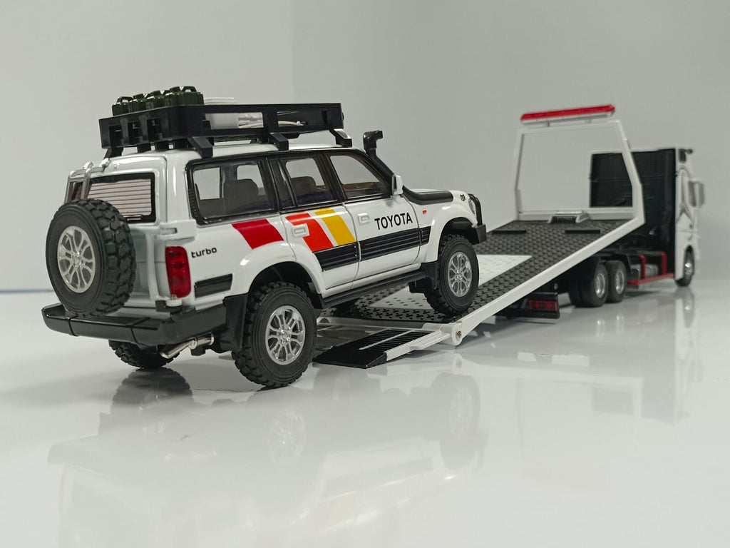 1:24 Mercedes-Benz Actros 1851 Flatbed Tow Truck Diecast Model - White