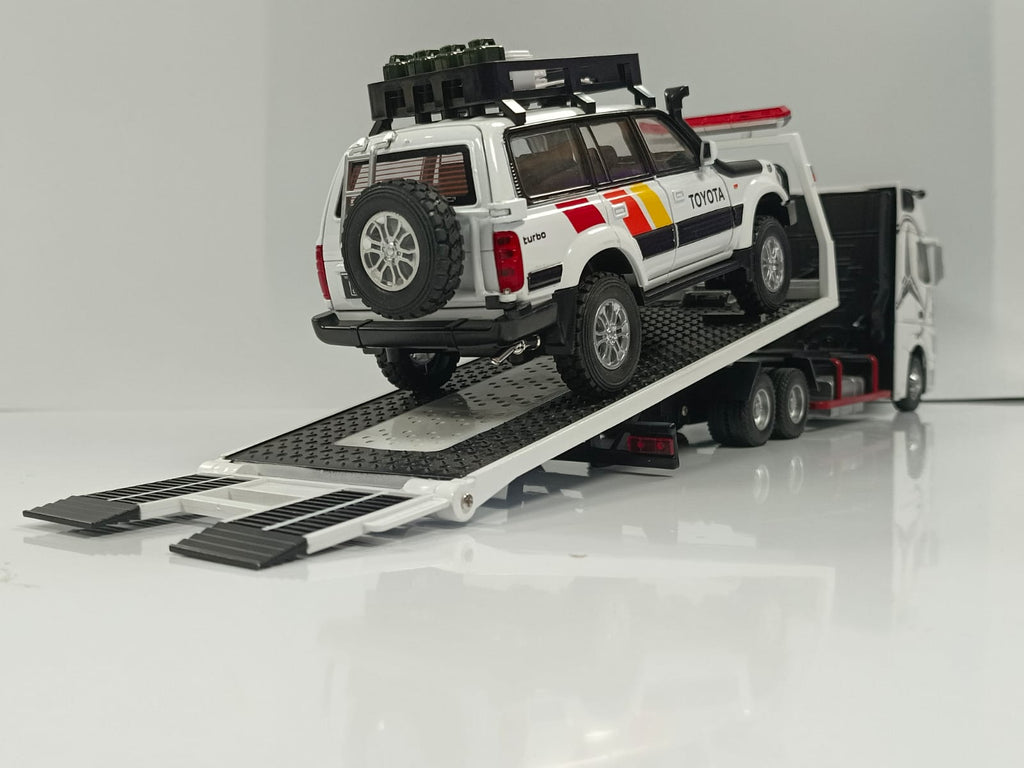 1:24 Mercedes-Benz Actros 1851 Flatbed Tow Truck Diecast Model - White