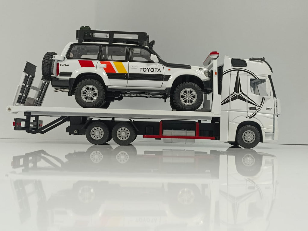 1:24 Mercedes-Benz Actros 1851 Flatbed Tow Truck Diecast Model - White