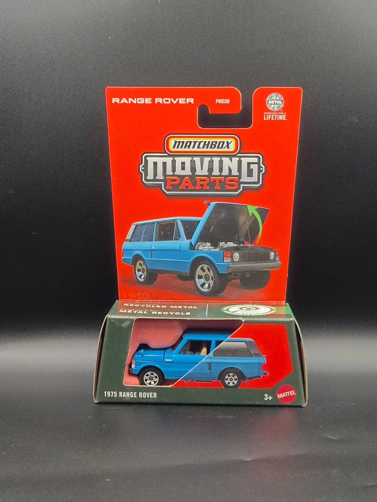 Matchbox Moving Parts 1975 Range Rover 1:64 Scale Die-Cast Toy Vehicle (Blue, 19/50)