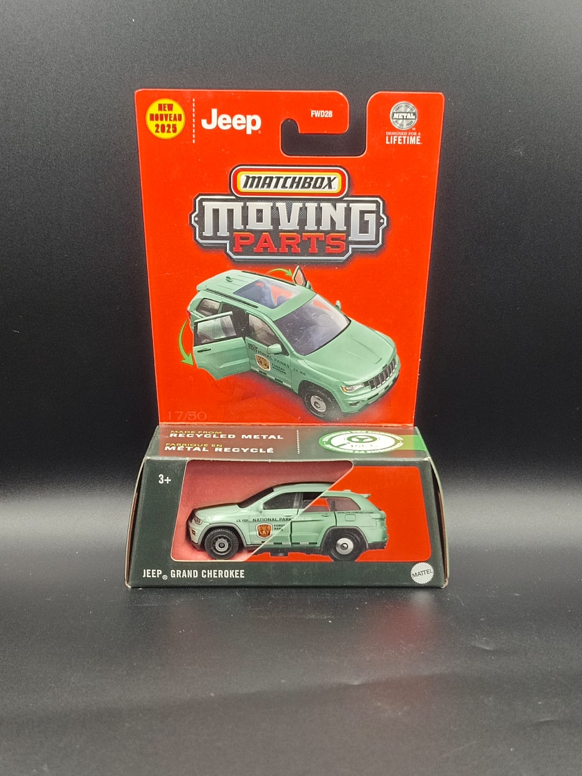 Matchbox Moving Parts 2025 – 2018 Jeep Grand Cherokee (National Parks Edition) 1:64 Scale Diecast