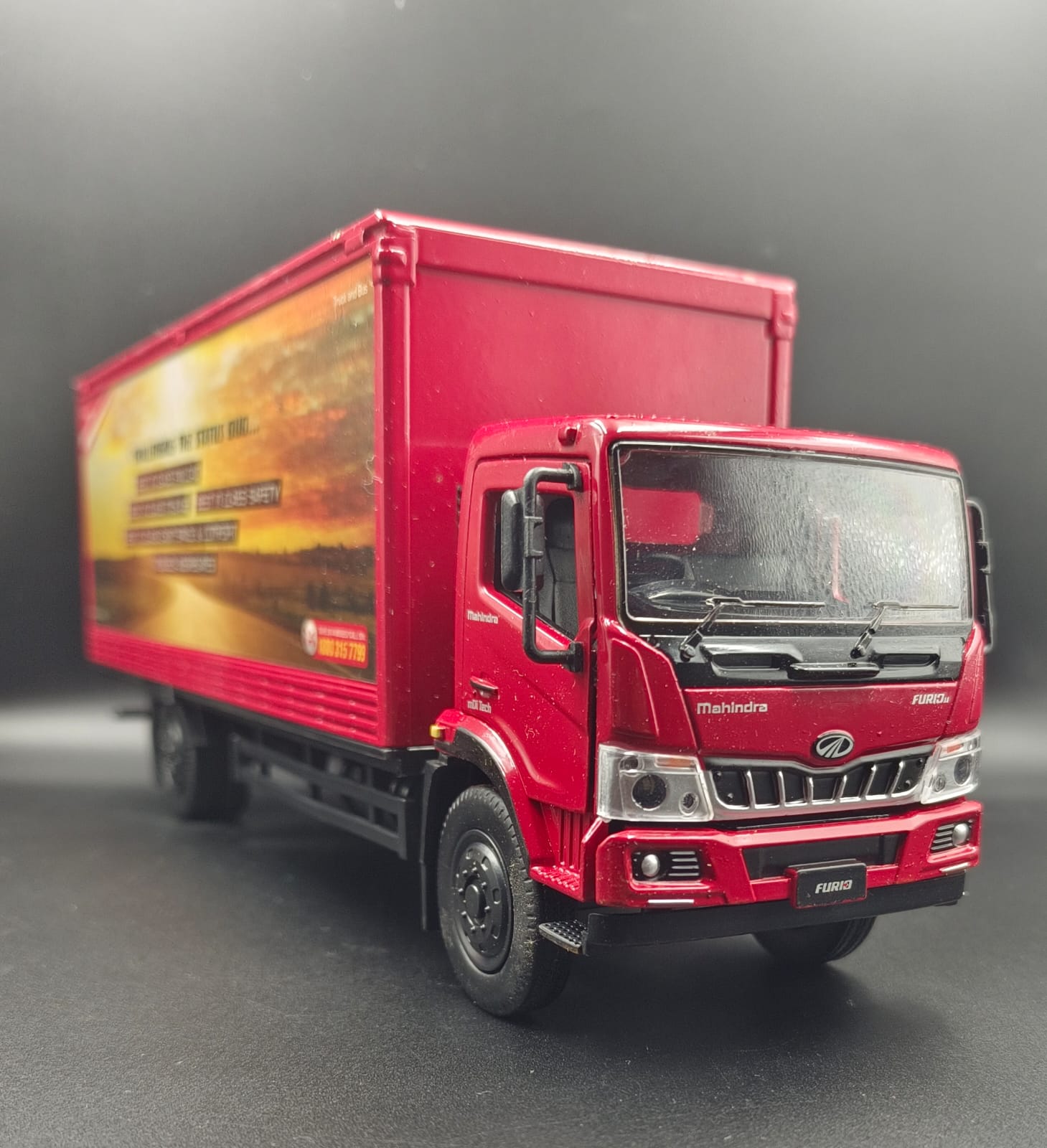Mahindra Furio 14 Truck Diecast Scale Model - 1:32 Scale (Red)