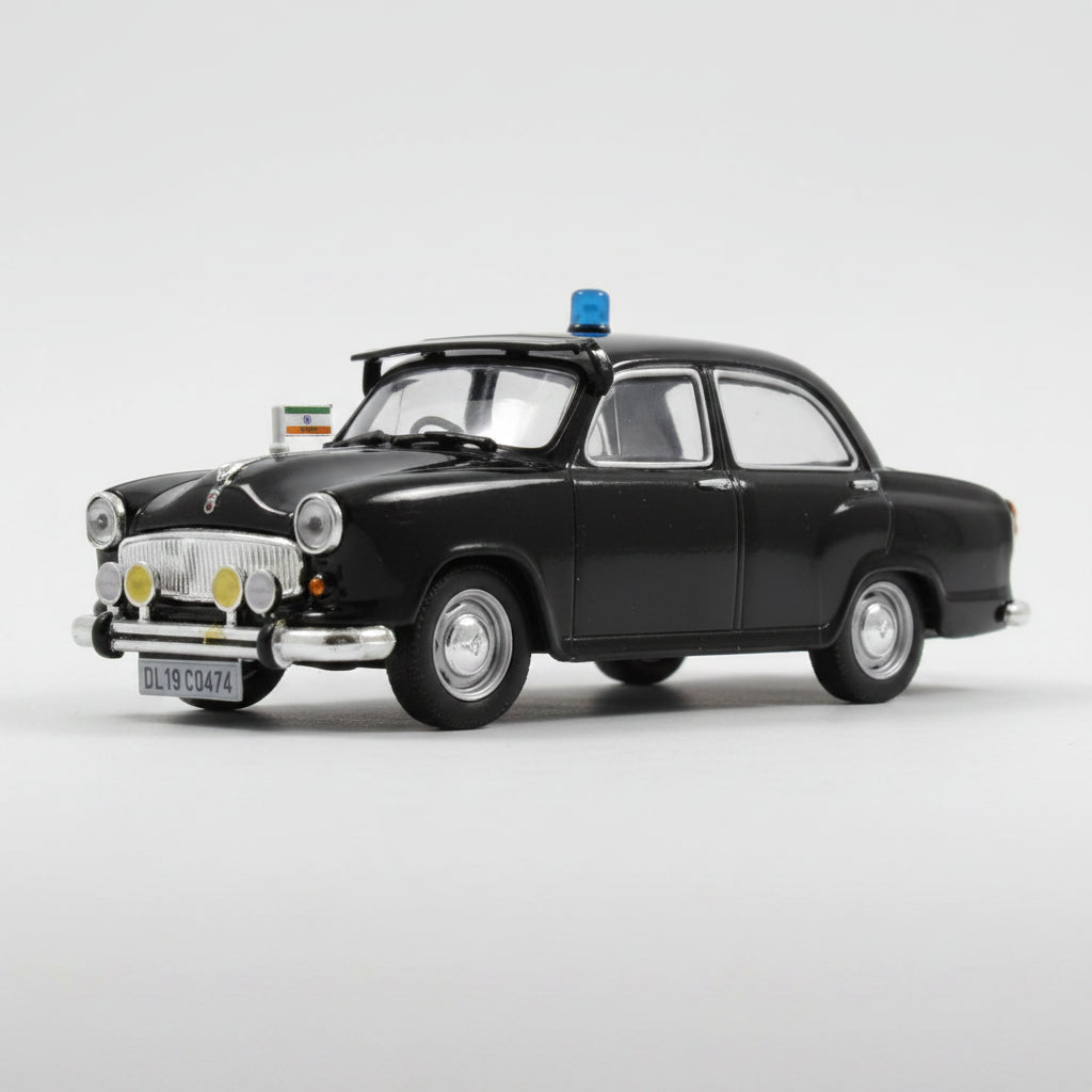 Hindustan Ambassador Indian Police (1958) - 1:43 Scale Diecast Model